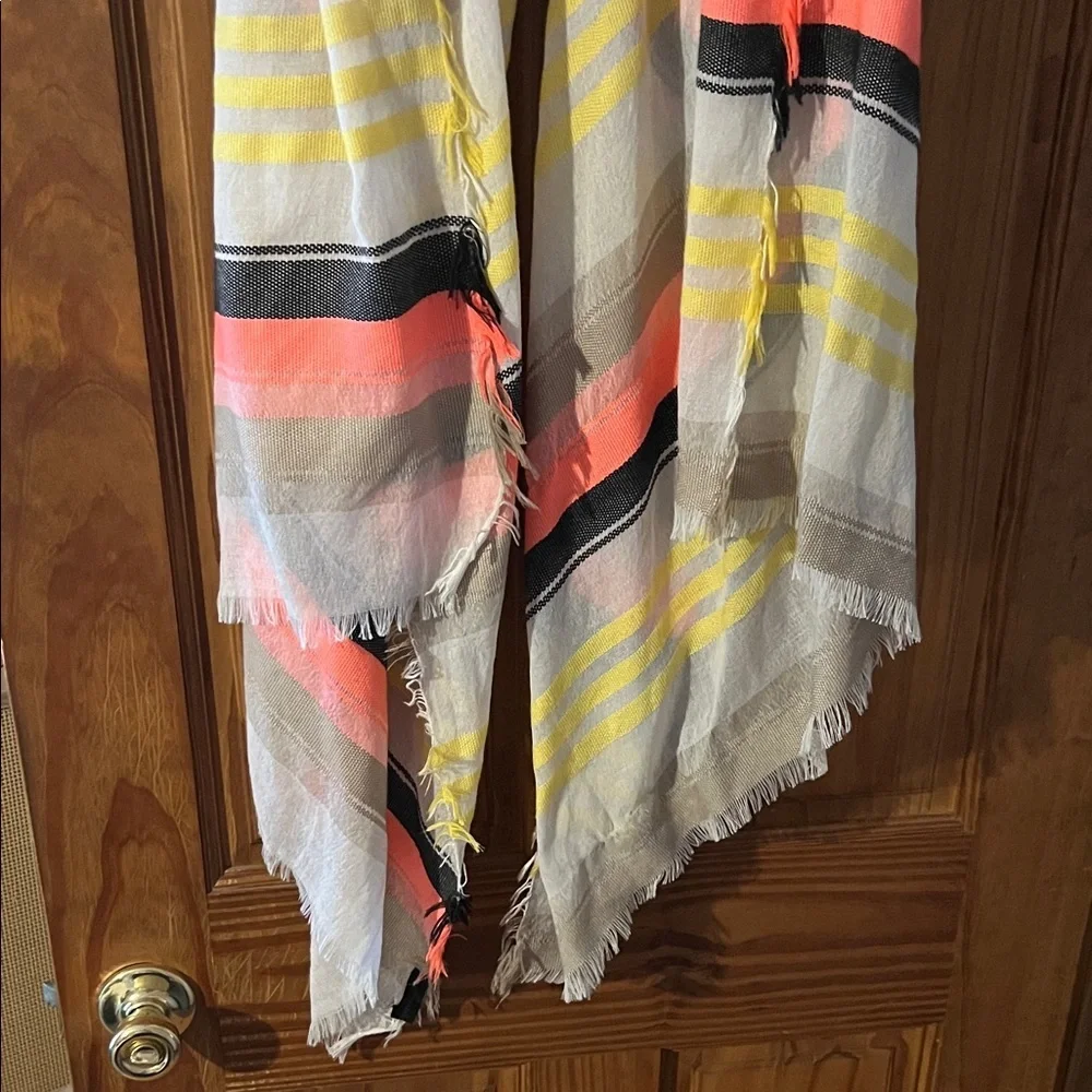 Striped Scarf with Neon Accents